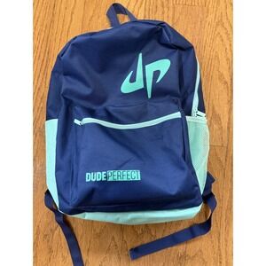 Dude Perfect Blue Teal Zipper Pocket Logo Adjustable Kids Unisex Backpack